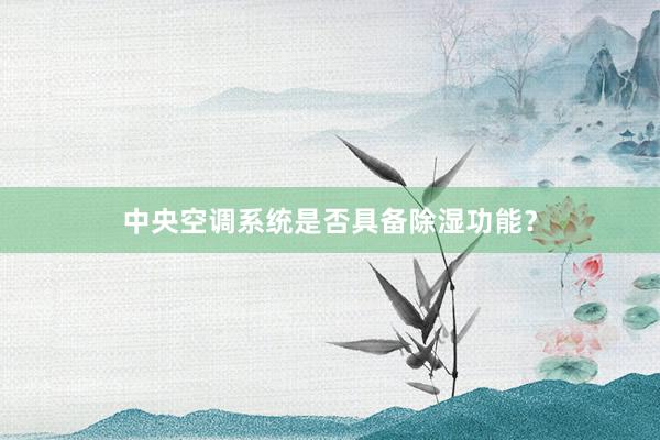 中央空调系统是否具备除湿功能？